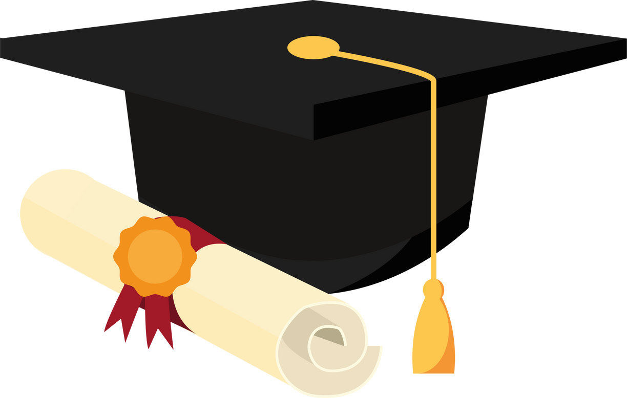 Graduation Cap and Diploma Illustration